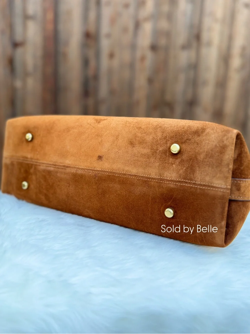 NWT Coach Empire Carryall Bag 40 Suede Brass Warm Brown